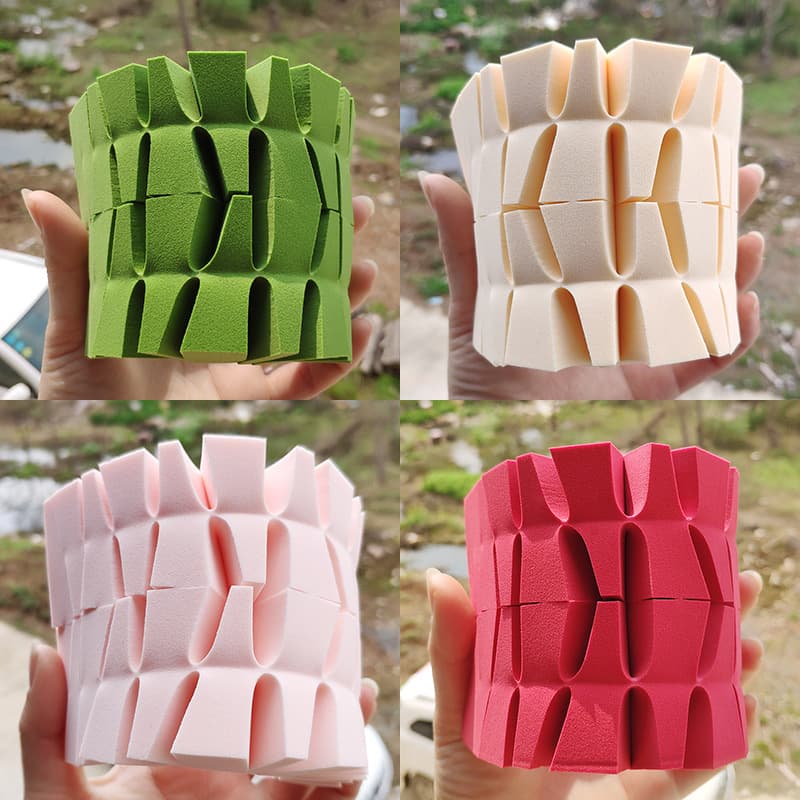 AI Shiming Non-Latex 24-Cut Triangle Puff, Expands with Water, Jelly Sponge, Wet and Dry Makeup Tools