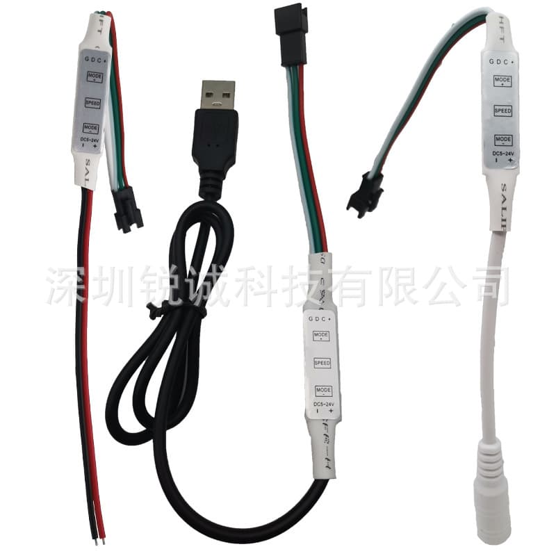 WS2811 WS2812B Mini 3-Key Controller LED Dream Color Light Strip Controller 5V-24V Button Control