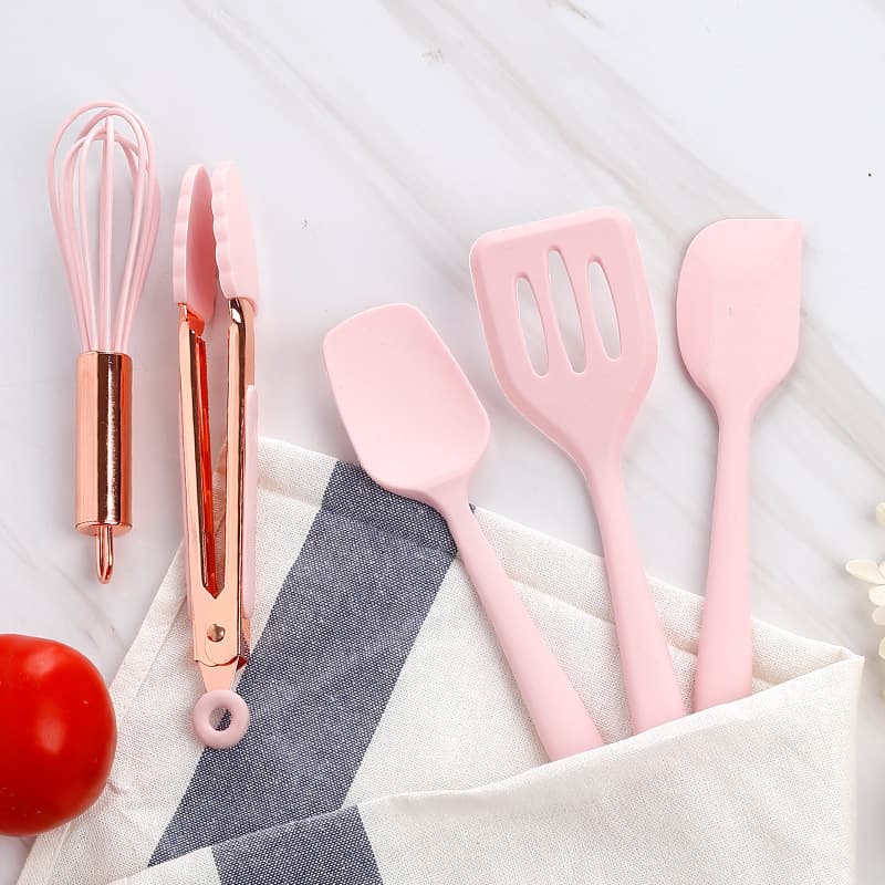 Children's Mini Real Cooking Silicone Kitchenware Set Household Kitchenette Non-Stick Pot Silicone Spatula Colander Baking Tools