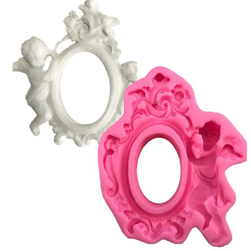 European Angel Frame Shape Liquid Silicone Mold, Fondant DIY Handmade Clay Polymer Clay Mold K146