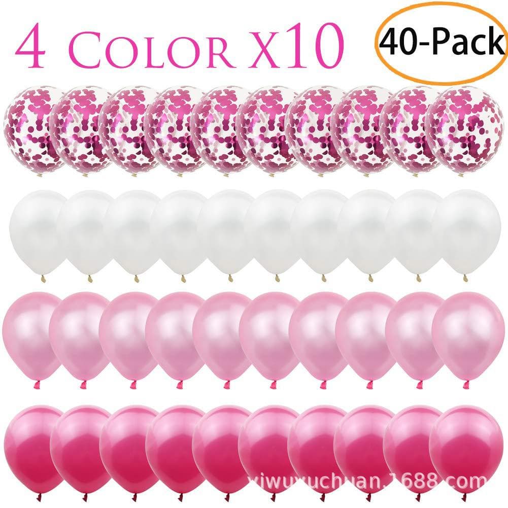 40pcs Birthday Balloons Latex Clear Glitter Balloons Birthday Party Wedding Decor