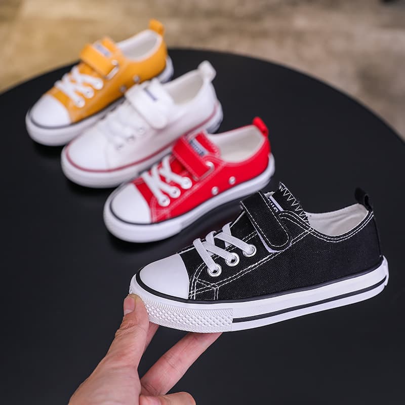 Children's Canvas Shoes Girls 2025 Spring Autumn New White Sneakers Boys Skate Shoes Baby Cloth Shoes Korean Style