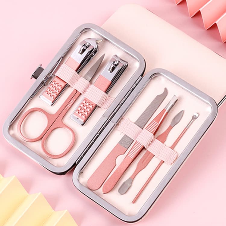 Rose Gold Eagle Beak Nail Clipper Pedicure Kit 7-Piece Nail Care Tool Set Premium Nail Clippers