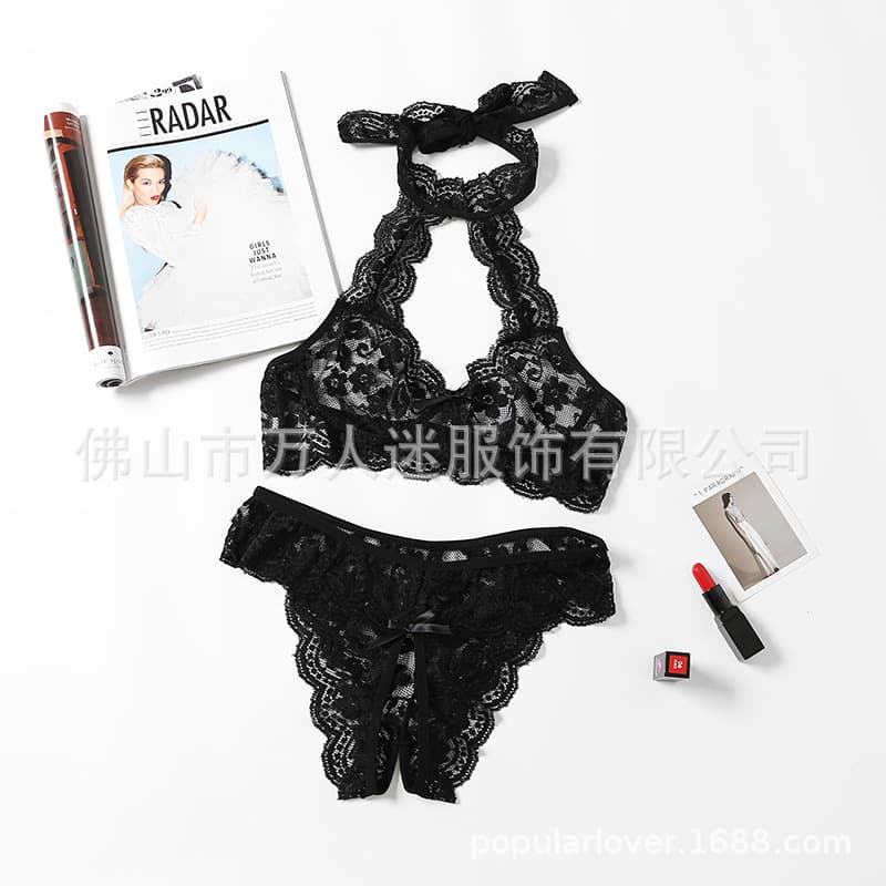 European and American Sexy Lingerie Set for Women, Two-Piece Lace Bra and Panty Set