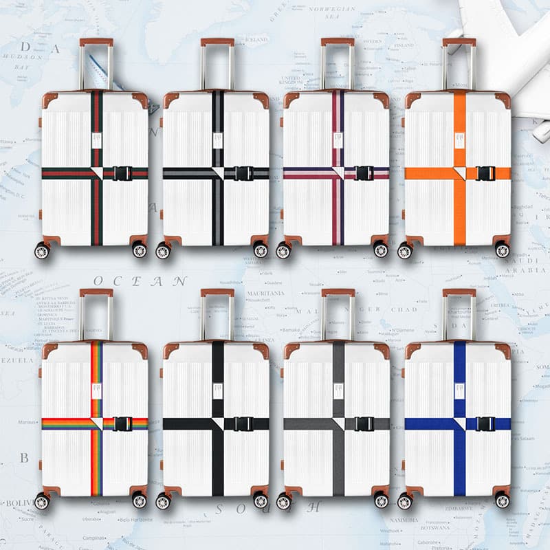 Suitcase Binding Straps, Travel Case Flat and Cross Luggage Belts, Password-Free Lock Packing Straps, Suitcase Luggage Straps