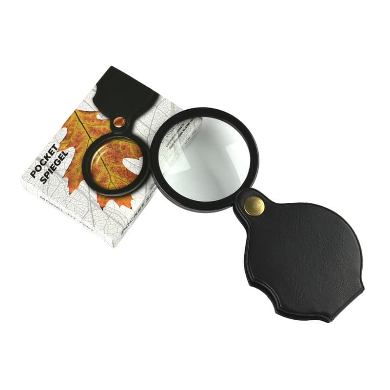 18 Hot Upgraded 10x Magnification 50MM Folding Leather Case Magnifier Pocket Magnifier