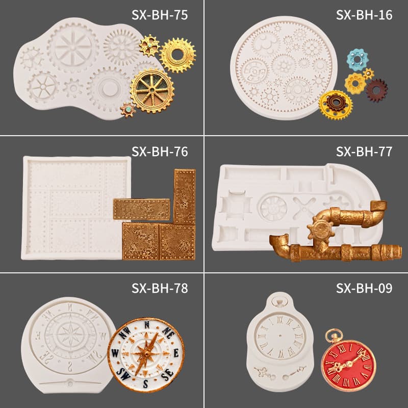 Sanxin Gear Fondant Silicone Compass Mechanical Clock Parts Mold Chocolate Decoration Mold
