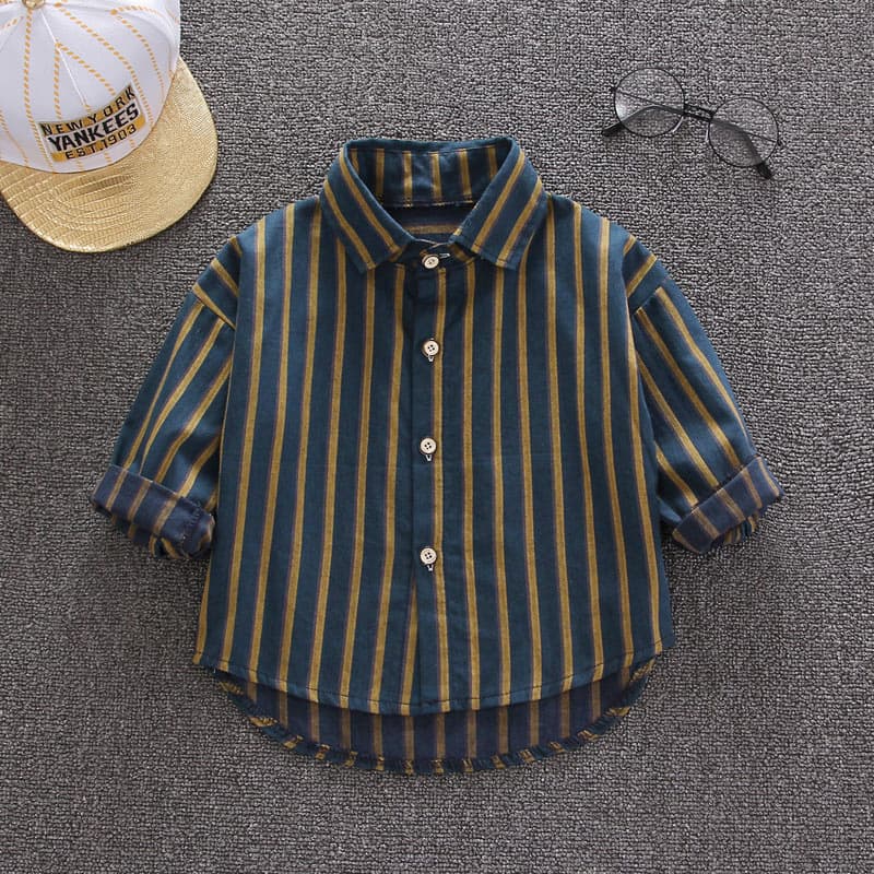 Baby shirt boys 1-3 years old 2 striped tops children's shirts children's long sleeves 2020 spring and autumn new trend