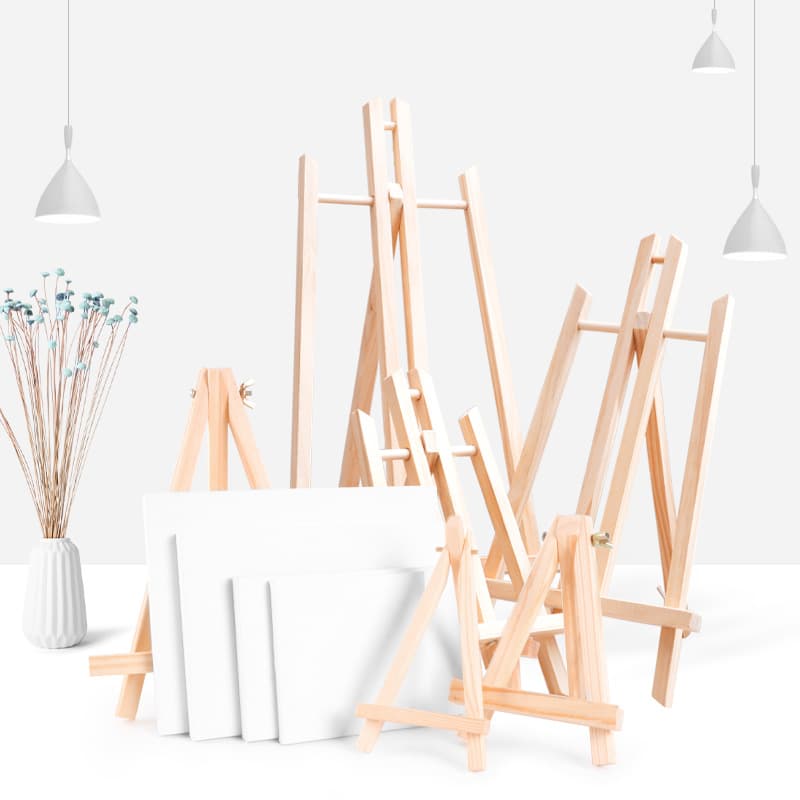 Children's Wooden Mini Art Painting Easel Desktop Display Stand Tablet Mobile Phone Holder Artistic Drawing Triangle Stand