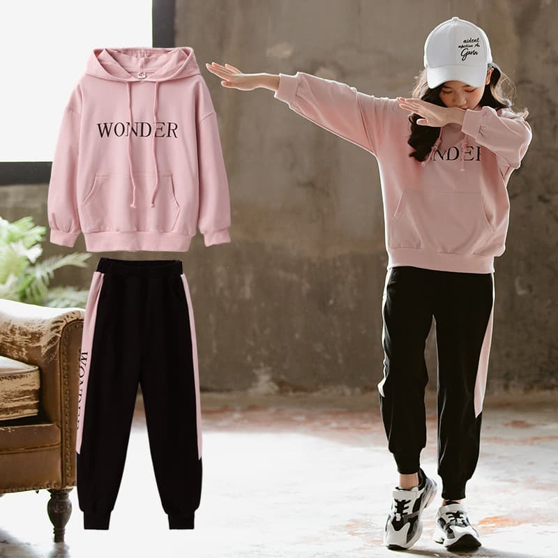 Trendy Kids Spring Autumn Sweatshirt Set 2024 New Style Viral Popular Children's Clothing 2-Piece Set Fashionable