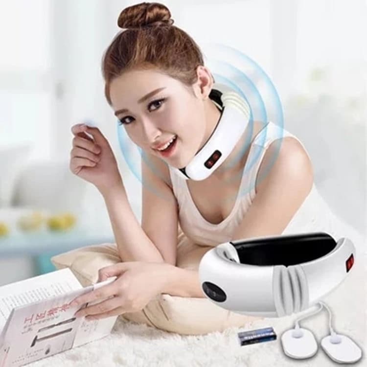 Neck Massager Pulse Therapy Device Cervical Spine Massager Shoulder Neck Massage Instrument Battery Powered Mechanical Control