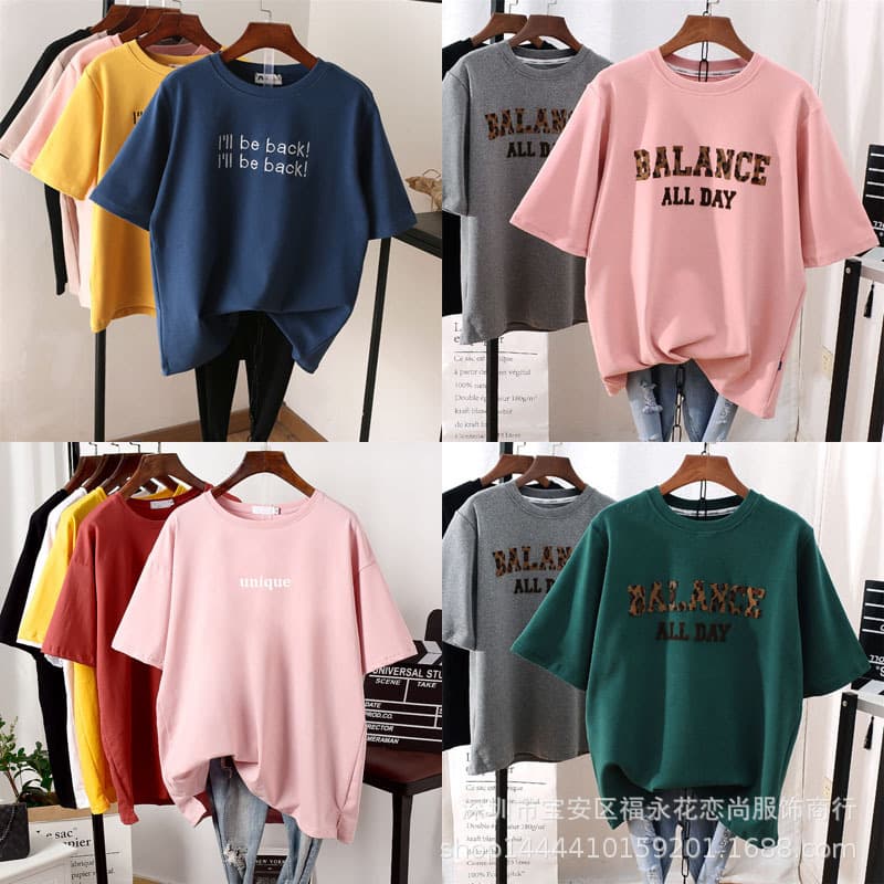 2026 New Women's Short Sleeve T-Shirt Loose Plus Size Women's T Vendor Street Stall Source Factory Direct Export Women