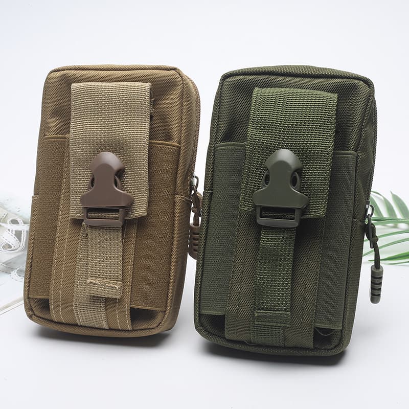 New Outdoor Multi-Layer Sports Men's Waist Bag, 6.5-inch Vertical Phone Pouch with Belt Loop Hanging Bag, In Stock Wholesale