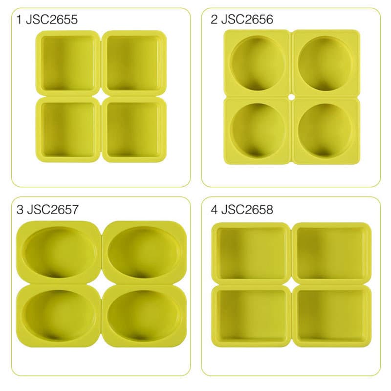 4-Connected Square Oval Handmade Heat-Resistant Soap Mold DIY Aromatherapy Mold Silicone Soap Mold