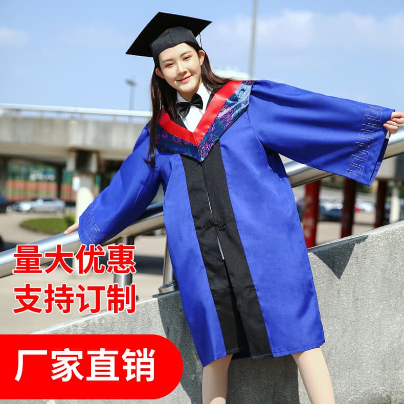 Wholesale Master's Graduation Gown, University Graduation Ceremony Dress Professional Manufacturer Adult Bachelor's Degree Gown Hood Stole