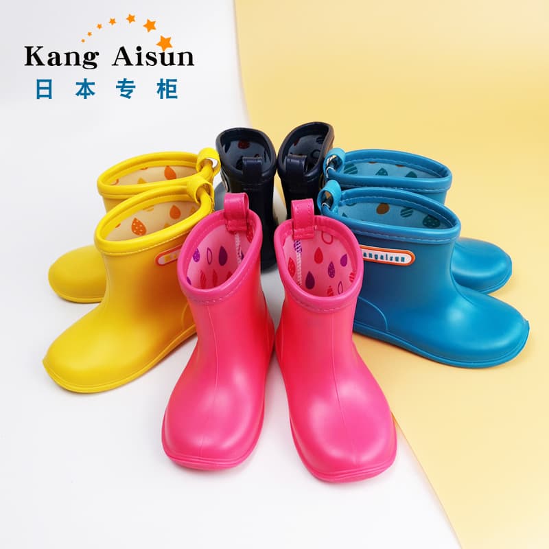 Children's Rain Boots Mid-Kids Solid Color Toddler Water Shoes Rubber Shoes, 2-8 Years Old Elementary Students Waterproof Anti-Slip Mid-Calf Rain Boots Wholesale