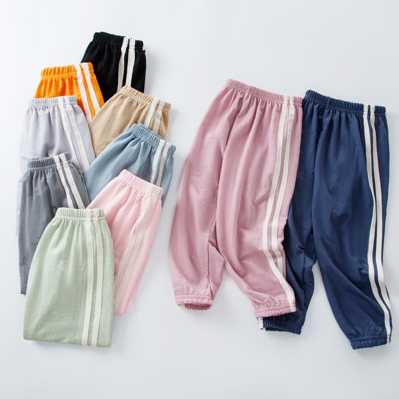 Children's mosquito repellent pants, spring, summer, and autumn wear, suitable for boys and girls, sports casual pants, thin ice silk, available for wholesale.