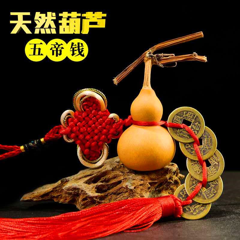 Wholesale from Gourd Craft Planting Base: Vine-grown Vajra Twirling Gourds, Antique-style Five Emperor Coins Gourd Pendants
