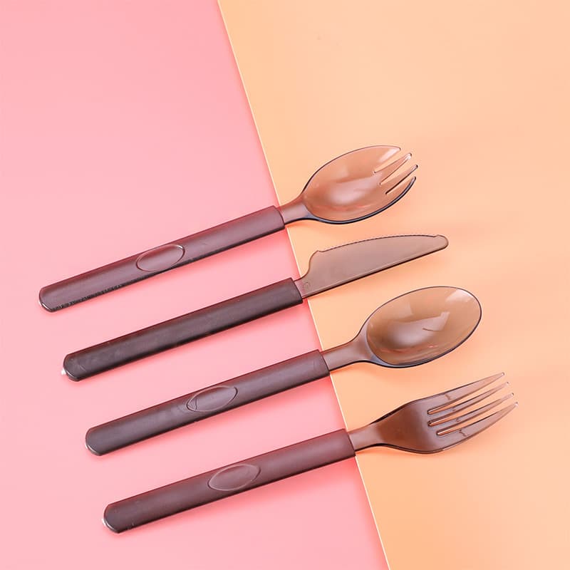Disposable spoon wholesale individually packaged American salad light food plastic knife, fork and spoon fruit fishing tableware set
