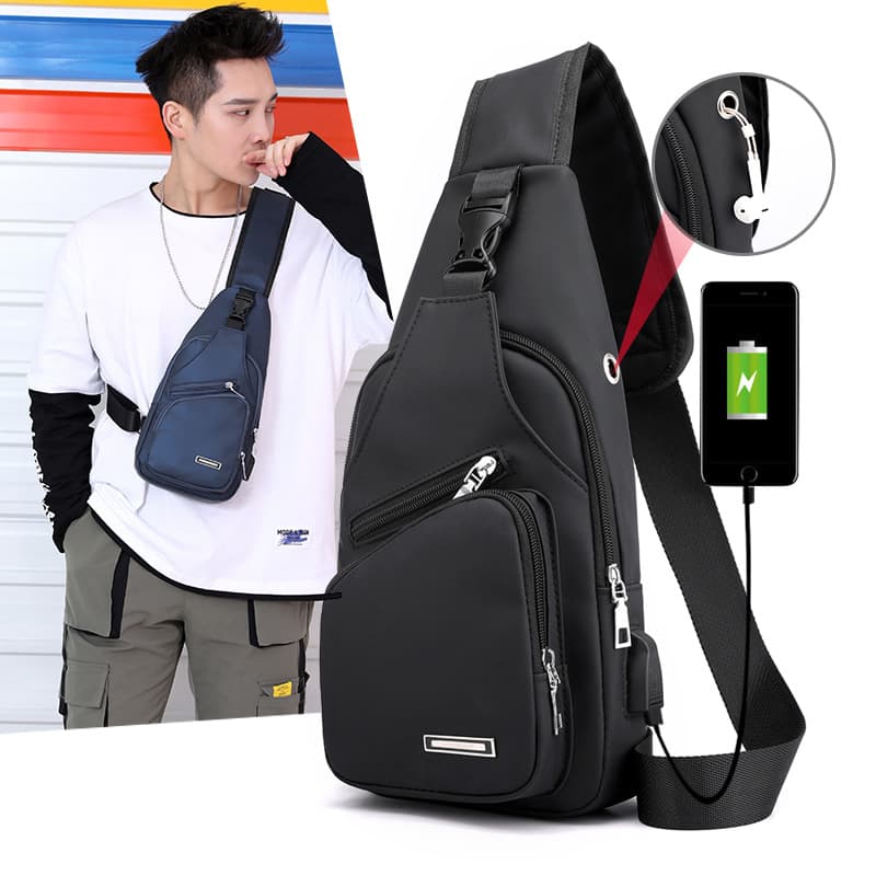 2020 New Trendy Men's Fashion Outdoor Business Crossbody Bag Large Capacity Chest Bag For Students Single Shoulder