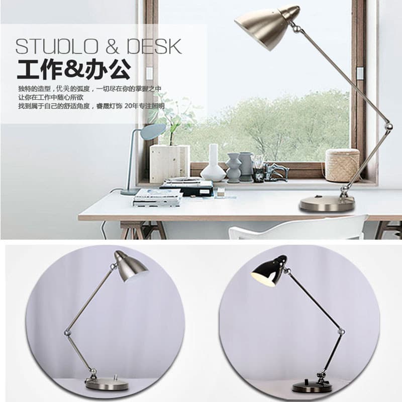 Cross-border Hotel Minimalist Long Arm Folding Full Spectrum LED Desk Lamp for Atour, Vienna, and All-Seasons Hotels Work Desk