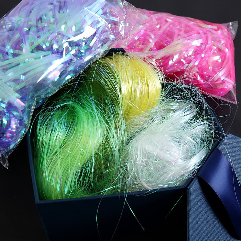 20, 50, 100g packs new rainbow iridescent raffia grass gift box packaging filler festive supplies decoration
