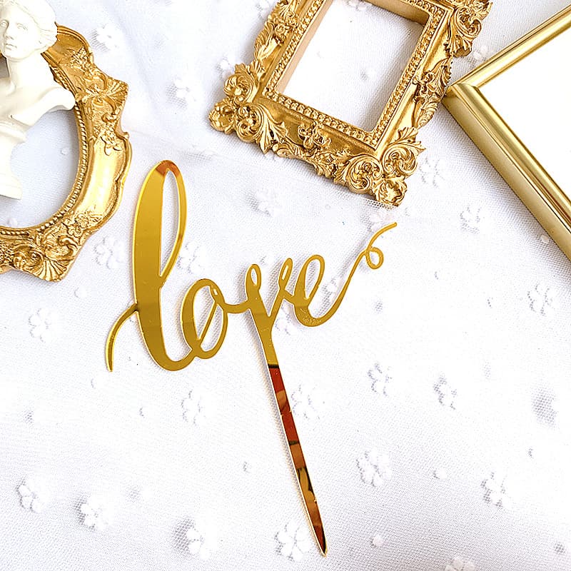 New Acrylic Cake Topper Love Cake Decoration Insert for Weddings, Confessions, Memorial Cakes, Valentine's Day Ornament