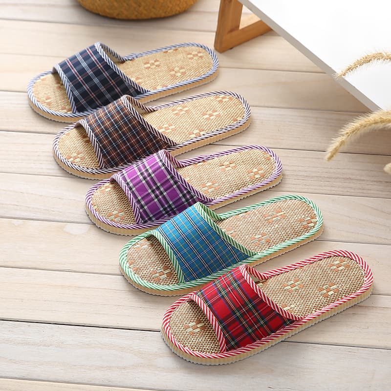 Indoor Slippers Straw Mat Home Living Room Wood Floor Hotel Specialty Foam Soft Sole Autumn Winter Hemp Hotel Wholesale
