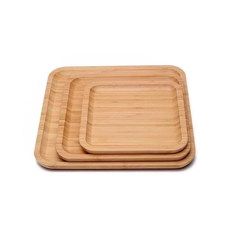 Creative Bamboo Wood Tea Tray Home Fruit Tray Dried Fruit Tray Bamboo Serving Tray Cup Holder