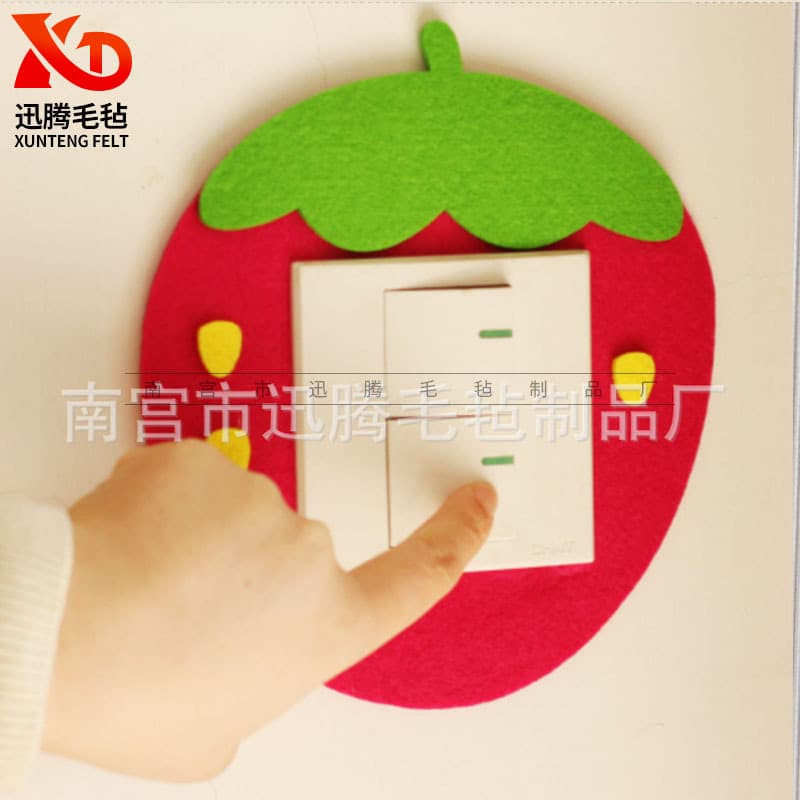 Wedding Supplies Felt Non-Woven Switch Sticker, Cartoon Cut-Out Kindergarten Wall Protection Sticker Decorative Felt Switch Sticker