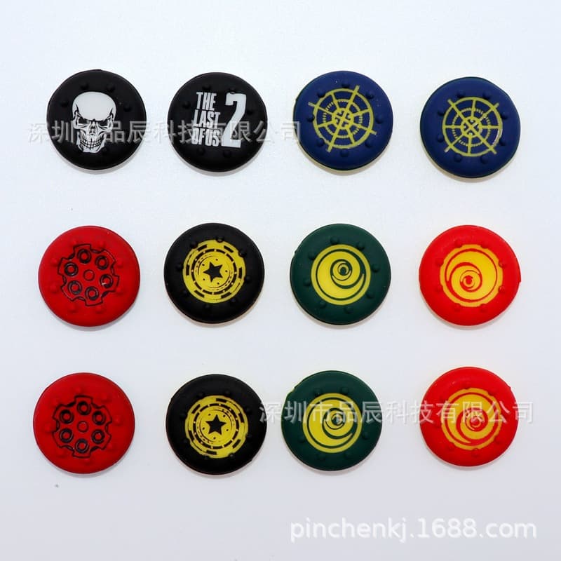 Laser-engraved water-print pattern logo joystick button caps for PS XSX PS3 PS4 game controllers