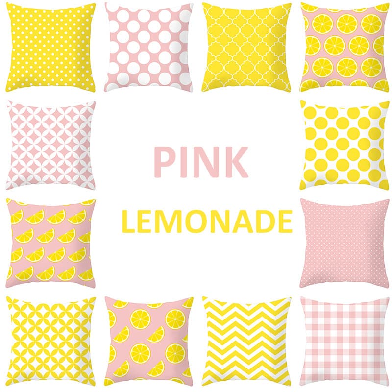 New Yellow Geometric Fruit Throw Pillow Cover Home Sofa Cushion Cover Stock Wholesale Drop Shipping