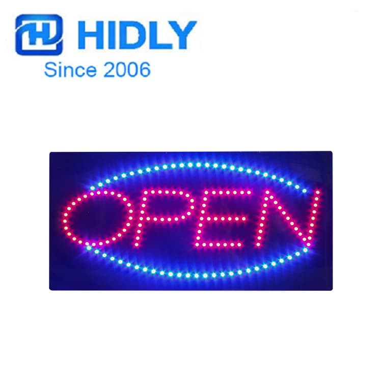 American colorful dynamic LED open signboard OPEN light box business signboard
