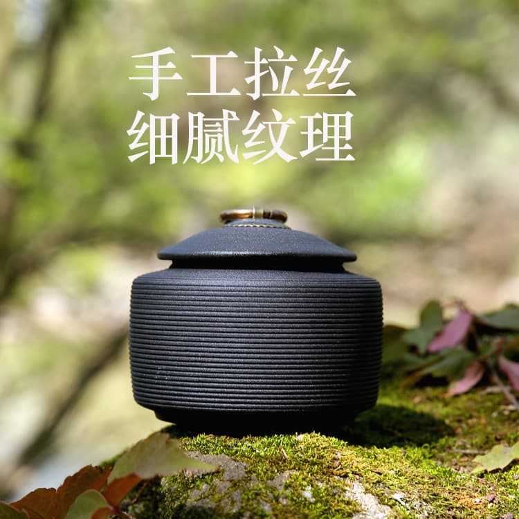 Cross-border new styles, hand-drawn ceramic tea cans, sealed pet storage cans with lids, trendy and simple design