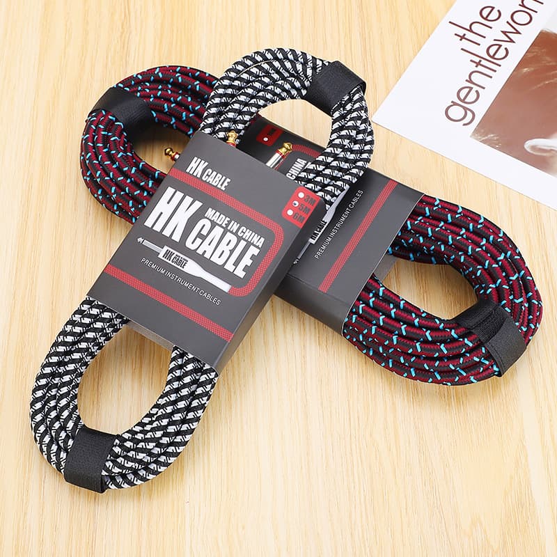 HK 3m Guitar Acoustic Pickup Cable, Electric Guitar Braided High-Fidelity Connection Cable