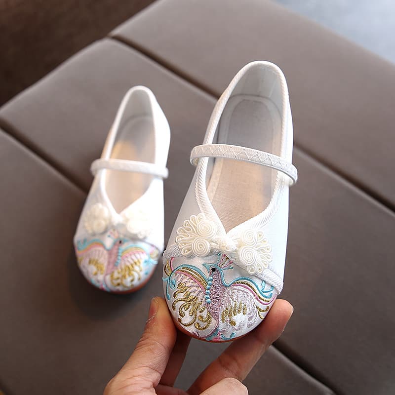 Children's Embroidered Shoes Hanfu Shoes Girls' Ancient Costume Baby Old Beijing Cloth Dance Shoes
