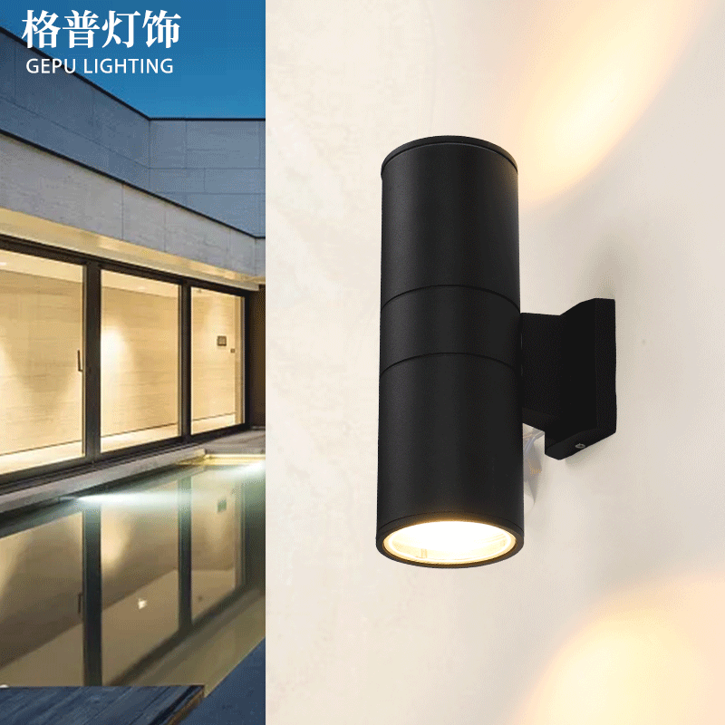 Outdoor Wall Lamp Outdoor Waterproof Double-Headed Garden Lamp Led Gate Garden House Terrace Simple Stair Sensor Lamp