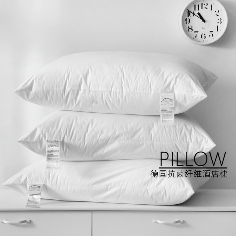 HotelPillow High-End Fluffy Pure Cotton Pillow Core, German Antibacterial Fiber Simulated Down Hotel Pillow with High, Medium, and Low Loft