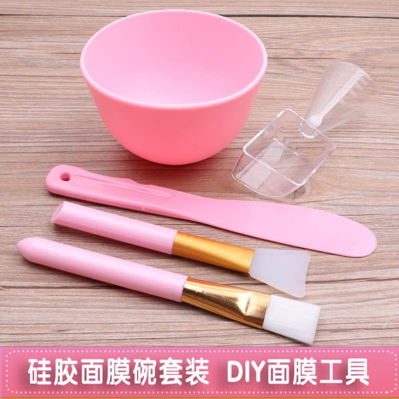 DIY Beauty Silicone Mask Bowl Set Mask Adjusting Brush Adjusting Stick with Scale Measuring Spoon Homemade Facial Mask Tool