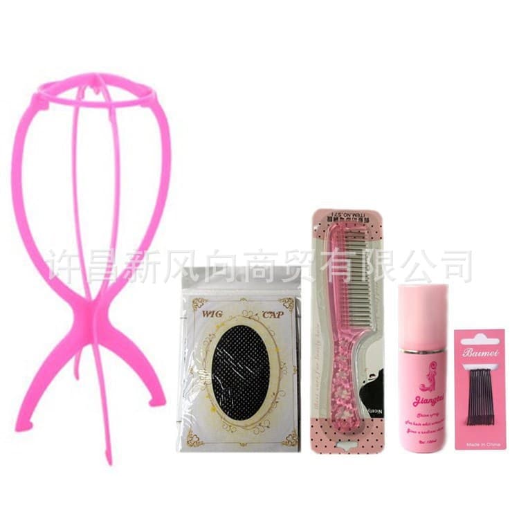Wig Accessories Set: Anti-Static Steel Comb, Wig Cap, Care Solution, Hair Clips, and Styling Tools - 5-Piece Kit for Anime Cosplay