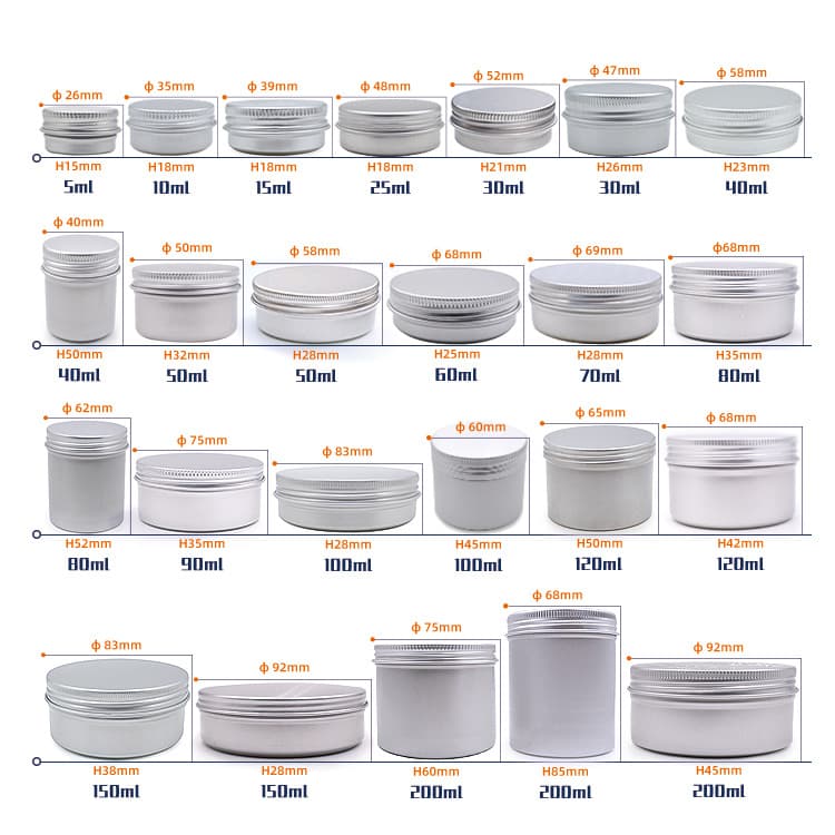 Factory Direct 80g Wax Pomade Box Scented Candle Jar Food Grade Threaded Small Aluminum Box Packaging Aluminum Can In Stock