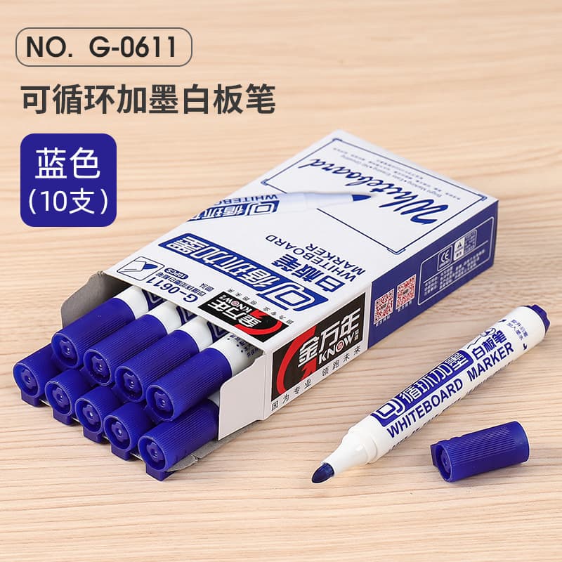 [Refillable] Jinwan Nian Large Capacity Whiteboard Marker, Erasable Water-Based Drawing Board Pen for Meetings, Teaching, and Office Use