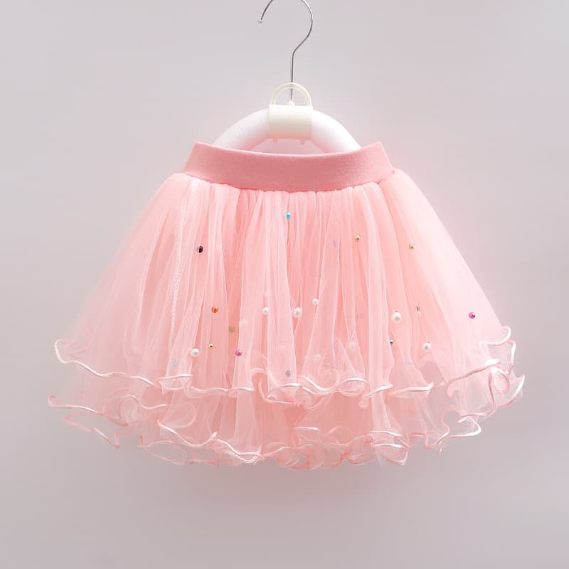 Spring, autumn, and winter baby tulle dress, puff dress, princess dress, cake skirt, versatile short skirt for little girls.