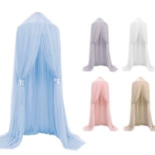 Ins Nordic Princess Crown Dome Tent Mosquito Net Bed Canopy, 7-Layer Tulle Tent, Kids Room Decoration