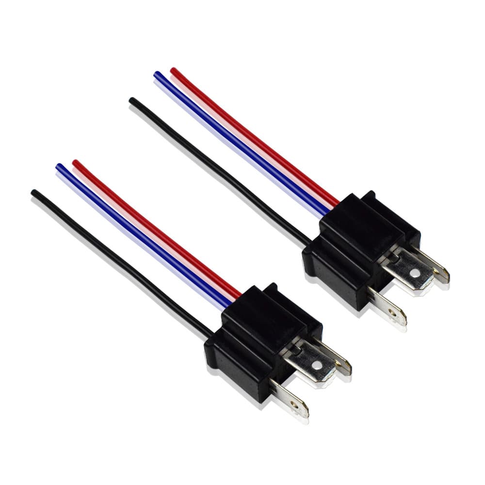 Car socket line led hid h4/9003/hb2 hi/lo waterproof male and female connector far and near plug with line