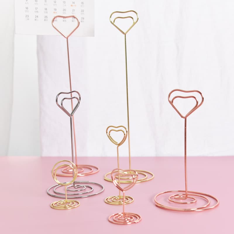 In Stock Metal Memo Clips Creative Business Card Holders Desktop Message Clips Amazon Hot-selling Wedding Table Number Clips Seat Clips