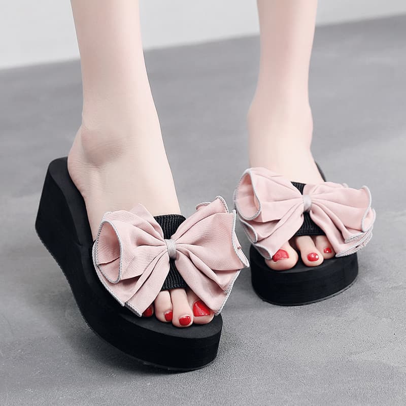 2025 New Style Sandals for Women, Trendy Ins Slippers, Cute Girly Bowknot Summer Fashion Outdoor Shoes