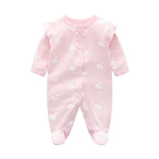 Baby Romper Spring Summer Cotton Long Sleeve Newborn Girl Baby Sleepwear Summer Footed Crawling Suit
