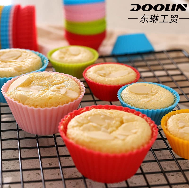 Silicone Muffin Cup High Temperature Resistant Reusable Cake Mold Baking Homemade DIY Rice Cake Egg Tart Mold