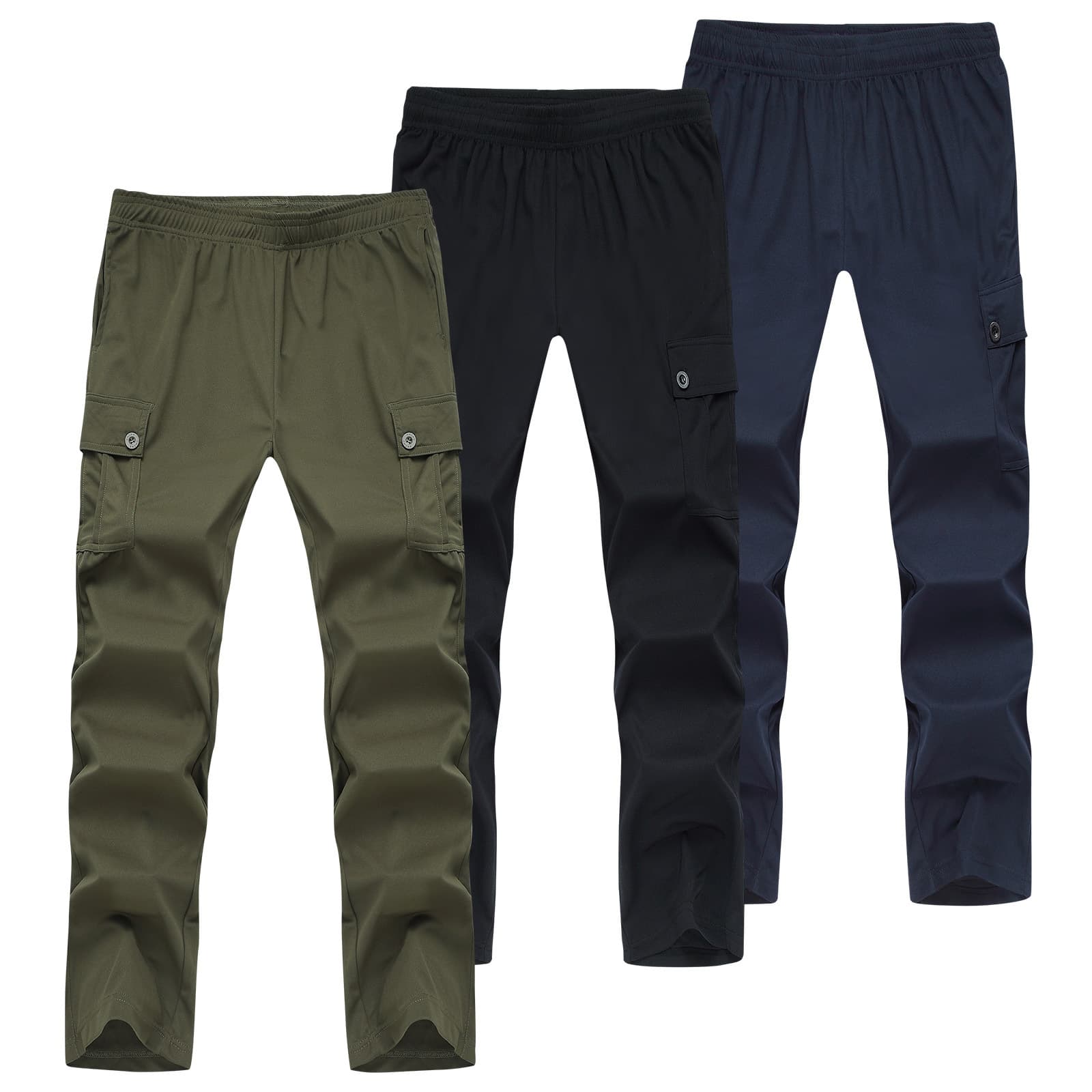 Spring and Summer Slim Fit Military Style Pants for Men, Outdoor Cargo Pants, Straight Leg Quick-Dry Trousers